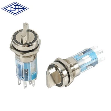Interruptor selector giratorio impermeable de metal de 12/16/19/22 mm